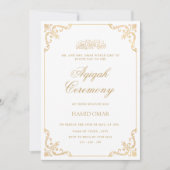 豪華バロック様式のフレーム男の赤ちゃんAqiqah式 招待状 (正面)