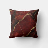 豪華バーガンディ金ゴールド大理石装飾枕 クッション (裏面)