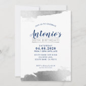 豪華バースデーパーティー招待状モダン金銀 招待状 (正面)