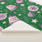 豪華パープルクリスマスベルズシェルパブランケット シェルパブランケット (3/4)