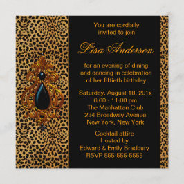 豪華ヒョウ柄バースデーパーティー 招待状