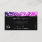豪華ピンクパープルグリッタースターブラックアドロゴ 名刺 (裏面)