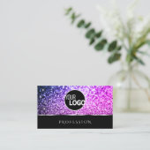 豪華ピンクパープルグリッタースターブラックアドロゴ 名刺 (スタンド正面)