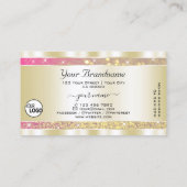 豪華ピンクパープル金ゴールドグリッタースター追加ロゴ 名刺 (裏面)