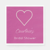 豪華ピンクパールホワイト ブライダルシャワー スタンダードランチョンナプキン (正面)