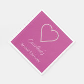 豪華ピンクパールホワイト ブライダルシャワー スタンダードランチョンナプキン (角)