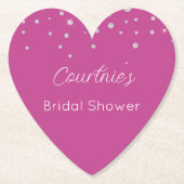 豪華ピンクホワイトダイヤモンドのブライズシャワー ペーパーコースター (正面)