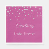 豪華ピンクホワイトダイヤモンド ブライダルシャワー スタンダードランチョンナプキン (正面)