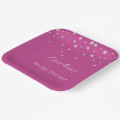 豪華ピンクホワイトダイヤモンド ブライダルシャワー ペーパープレート (傾斜あり)