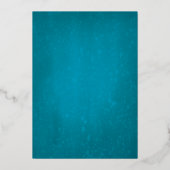 豪華フレーム結婚したクリスマスターコイズ写真 箔シーズンカード (裏面)