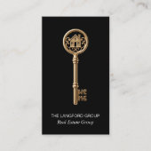 豪華ブラックゴールドの家の鍵、不動産エージェントの写真 名刺 (正面)