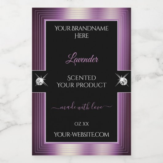 豪華ブラックパープルシャイニーブリリアントプロダクトラベル フードラベル (シングルラベル)