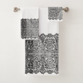 豪華ブラックレースシーンデザインバスタオルセット バスタオルセット (インサイチュ)