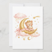 豪華ベビーガールシャワー招待状 ピンクゴールド ムーン 招待状 (裏面)