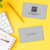 豪華ミニマルなライトグレーQRコード 名刺