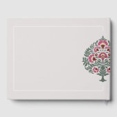 豪華ムガル フラワー ウェディング ゲストブック - エレガント (裏面)