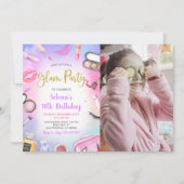 豪華メイク バースデーパーティー スパパーティー 写真 招待状 (正面)