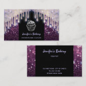 豪華モダンなキラキラかわいいカップケーキベーカリー 名刺 (正面/裏面)