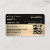 豪華モダンなブラックと金ゴールド彫刻 – スタイル車 名刺 (裏面)