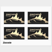 豪華モダンなブラックと金ゴールド彫刻 – スタイル車 長方形シール (シート)