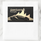 豪華モダンなブラックと金ゴールド彫刻 – スタイル車 長方形シール (バッグ)