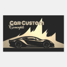 豪華モダンなブラックと金ゴールド彫刻 – スタイル車 長方形シール