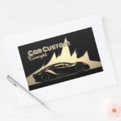 豪華モダンなブラックと金ゴールド彫刻 – スタイル車 長方形シール (封筒)