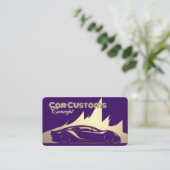 豪華モダンな紫&金ゴールド彫刻 – スタイル車 名刺 (スタンド正面)