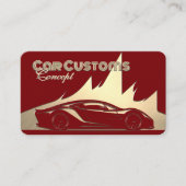 豪華モダンな赤と金ゴールドを刻んだ – スタイル車 名刺 (正面)