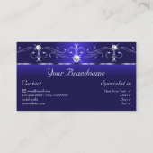 豪華王室のな青い四角い宝石と写真 名刺 (裏面)