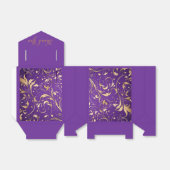 豪華王室の紫と金ゴールドダマスクパターン(の模様が)ある フェイバーボックス (折り畳みなし)