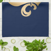 豪華金ゴールド（紋章の）フラ・ダ・リ海軍 キッチンタオル (折り畳み)