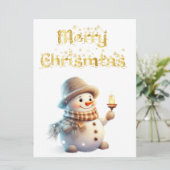 豪華雪だるまクリスマスフラットカード (スタンド正面)