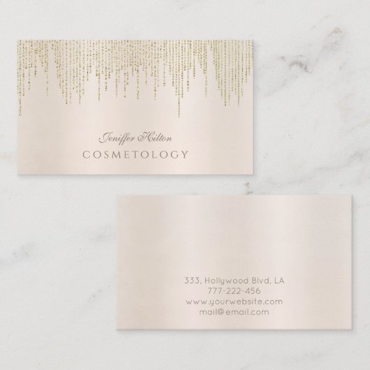 豪華魅力的で優しく光沢のある明るい眩しい輝き 名刺 (正面/裏面)