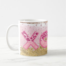 豪華 グリッター ゴールド ピンク ラグジュアリー XOXO バレンタイン コーヒーマグカップ