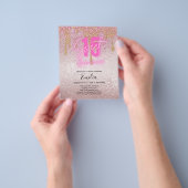 豪華 スイート15 ピンク グリッター フォイル キンセアニエラ グラム チラシ (手)