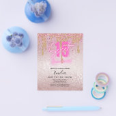 豪華 スイート15 ピンク グリッター フォイル キンセアニエラ グラム チラシ (シングル)