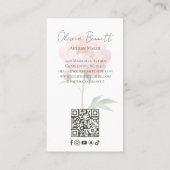 豪華 ヴィンテージ 牡丹 花 アーティザン フォト QR コード 名刺 (裏面)