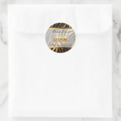 豪華 現代 ゴールド タイガー オーダーメイドテキスト ラウンドシール (バッグ)