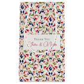 豪華 芸術的 ボタニカル フローラル ペイズリー ウェディング スモールペーパーバッグ (正面)