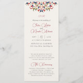 豪華 芸術的 ボタニカル フローラル ペイズリー ウェディング プログラム (正面)