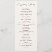 豪華 芸術的 ボタニカル フローラル ペイズリー ウェディング プログラム (裏面)