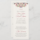 豪華 芸術的 ボタニカル フローラル ペイズリー ウェディング プログラム (正面/裏面)