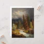 豪雨な川のそばのハイカー カード (正面/裏面インサイチュ)