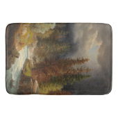 豪雨な川のそばのハイカー バスマット (正面)