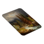 豪雨な川のそばのハイカー マグネット (右側)