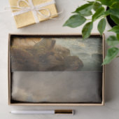 豪雨な川のそばのハイカー（Achenbach著） 薄葉紙 (ギフト)