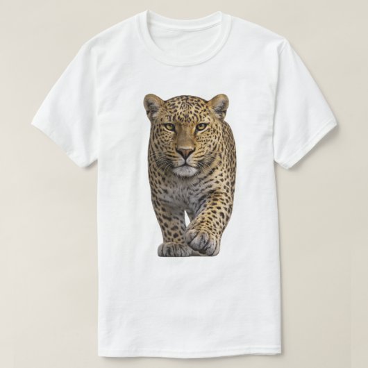 豹が迫る Tシャツ (デザイン正面)
