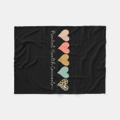 豹のハート バレンタインデー メンタルヘルスケア フリースブランケット (正面(横))