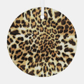 豹の皮のシームレスパターン設計 ガラスオーナメント (裏面)